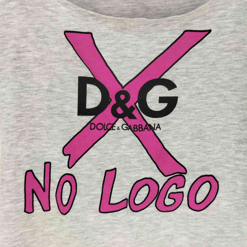 ディーアンドジードルチェアンドガッバーナ D&G DOLCE&GABBANA 02SS イタリア製 X NO LODO プリント ノースリーブ タンクトップ レディース 24/38