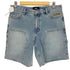 emis 25SS FRAYED EDGE DENIM SHORTS ロゴ 刺繍 ダブルニー デニム ペインター ショート パンツ ショーツ 韓国 レディース L