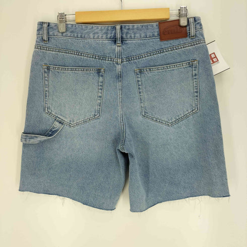 emis 25SS FRAYED EDGE DENIM SHORTS ロゴ 刺繍 ダブルニー デニム ペインター ショート パンツ ショーツ 韓国 レディース L