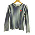 プレイコムデギャルソン PLAY COMME des GARCONS ハートワッペン クルーネックボーダー長袖カットソー レディース L
