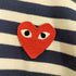 プレイコムデギャルソン PLAY COMME des GARCONS ハートワッペン クルーネックボーダー長袖カットソー レディース L