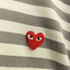 プレイコムデギャルソン PLAY COMME des GARCONS ミニハートワッペン クルーネックボーダー長袖カットソー レディース L