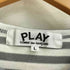 プレイコムデギャルソン PLAY COMME des GARCONS ミニハートワッペン クルーネックボーダー長袖カットソー レディース L