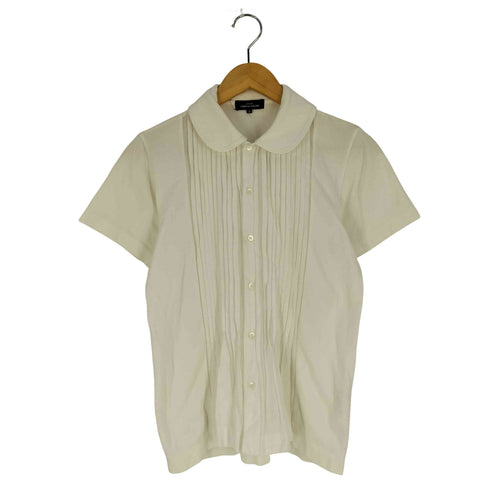 トリココムデギャルソン tricot COMME des GARCONS 切替 ピンタック 丸襟 ラウンドカラー シャツ レディース JPN:S