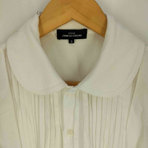 トリココムデギャルソン tricot COMME des GARCONS 切替 ピンタック 丸襟 ラウンドカラー シャツ レディース JPN:S