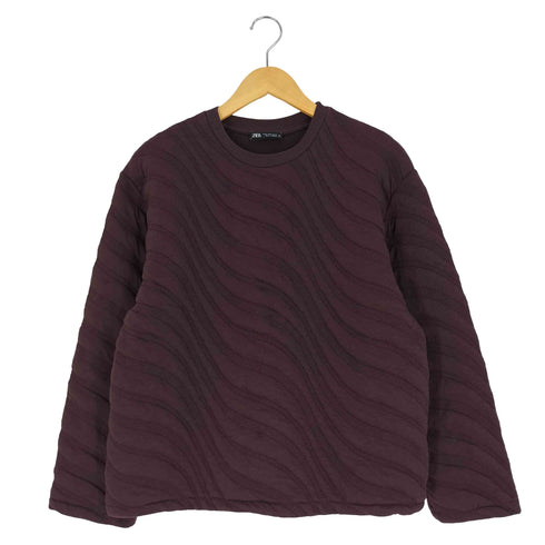 ザラ ZARA ウェーブパターン クルーネックスウェット レディース import:M