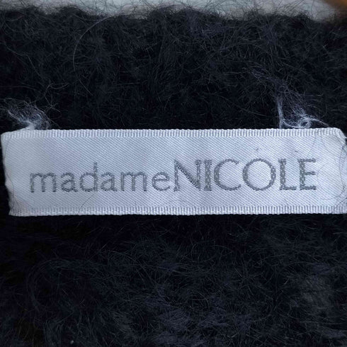 madameNICOLE パールボタン ラグランスリーブ ウール カーディガン レディース