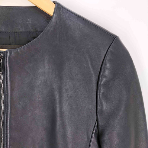 マッキントッシュ ロンドン Mackintosh LONDON 羊革 シープレザー ノーカラー ライダースジャケット レディース 38