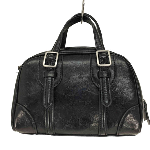 ザラ ZARA フェイクレザー 2WAY ハンドバッグ ショルダー バッグ ひび割れ加工 レディース M