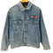 80S 89年 バックプリントデザインデニムジャケット メンズ import:M