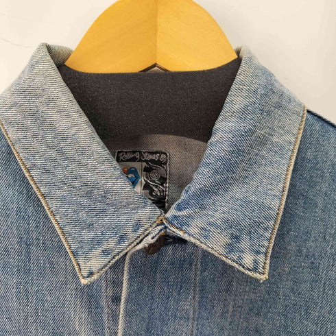 80S 89年 バックプリントデザインデニムジャケット メンズ import:M