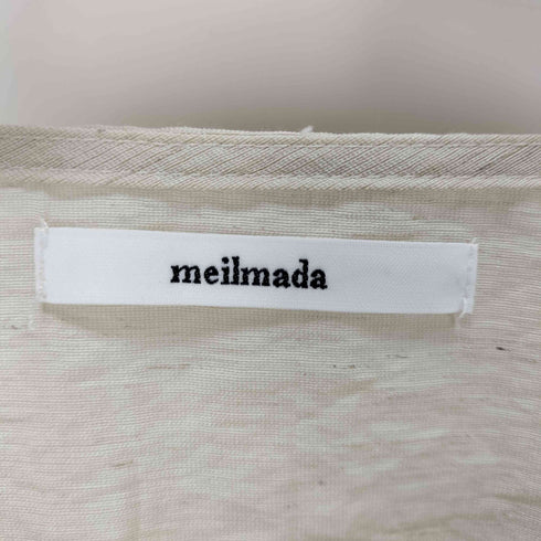 meilmada 麻混ソフトシアーフリルベスト レディース FREE
