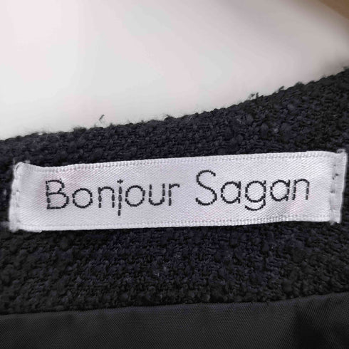 ボンジュールサガン Bonjour Sagan 23SS ディープ Vネック ツイード オールインワン レディース FREE