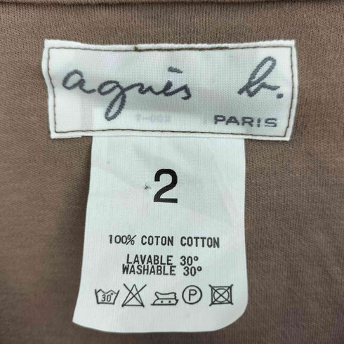 アニエスベー agnes b. フリルVネック 変形長袖カットソー レディース US:0-2