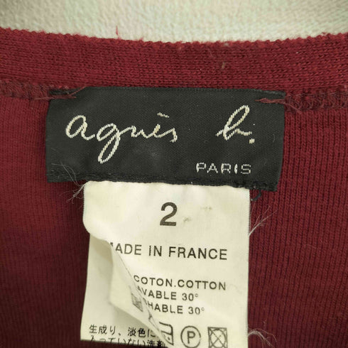 アニエスベー agnes b. 90-00s フランス製 コットン Vネック 長袖ニット レディース US:0-2