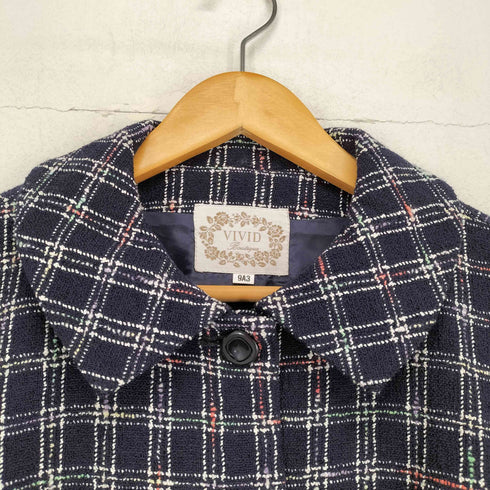 VIVID boutique チェック ツイードジャケット レディース 9A3