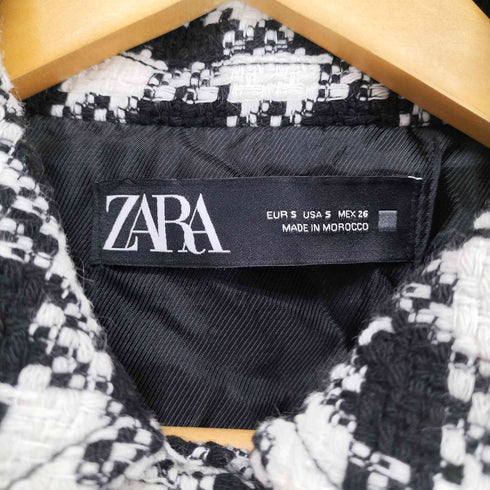 ザラ ZARA ツイードチェックジャケット レディース import:S