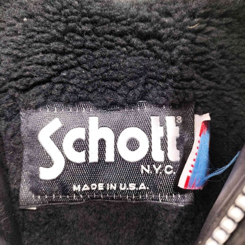 ショット Schott USA製 641 ファーライナー付き シングルライダースジャケット メンズ 36
