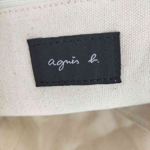 アニエスベー agnes b. キャンバス地ロゴプリントバッグ レディース