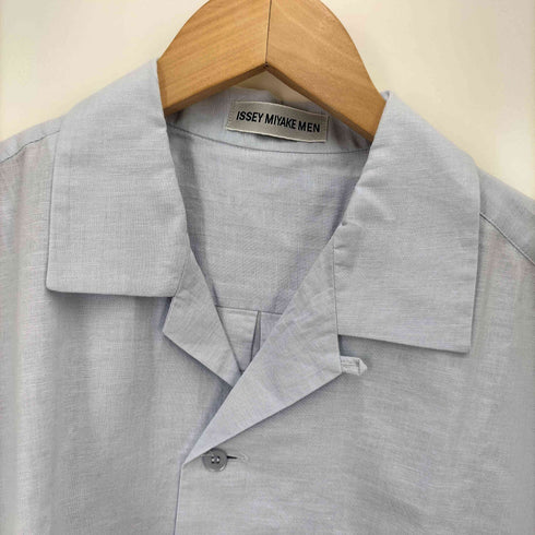 イッセイミヤケメン ISSEY MIYAKE MEN 90S 銀タグ リネン混 オープンカラー S/S シャツ メンズ