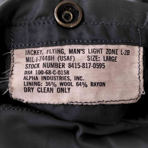 ユーエスエアーフォース U.S. AIR FORCE 60s ALPHA INDUSTRIES 社製 USAF L-2B ミリタリー フライトジャケット メンズ import:L
