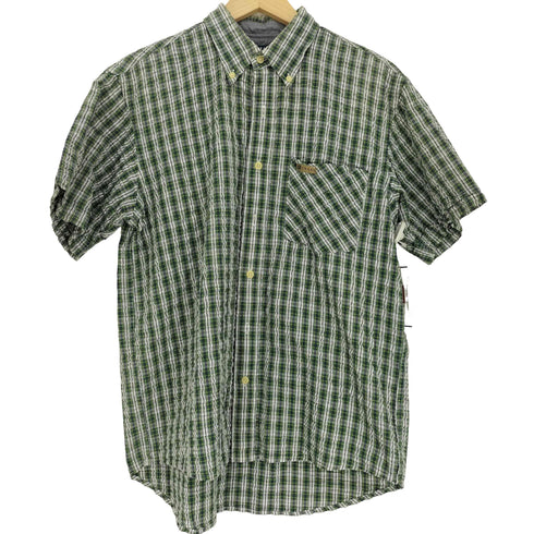 チャップスラルフローレン CHAPS RALPH LAUREN ロゴ タブ S/S シアサッカー チェック シャツ メンズ import:M