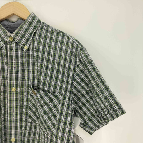 チャップスラルフローレン CHAPS RALPH LAUREN ロゴ タブ S/S シアサッカー チェック シャツ メンズ import:M