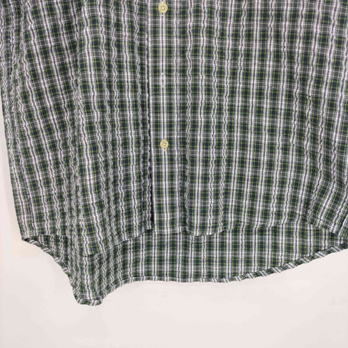 チャップスラルフローレン CHAPS RALPH LAUREN ロゴ タブ S/S シアサッカー チェック シャツ メンズ import:M