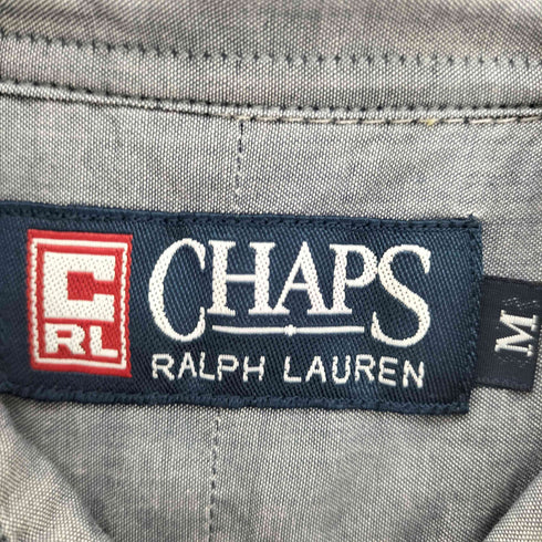 チャップスラルフローレン CHAPS RALPH LAUREN ロゴ タブ S/S シアサッカー チェック シャツ メンズ import:M