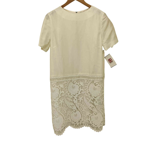 アドーア ADORE 切替 ビーズ デザイン S/S レース ワンピース レディース 36