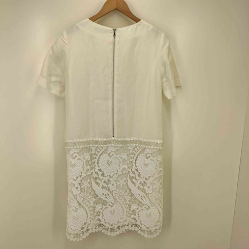 アドーア ADORE 切替 ビーズ デザイン S/S レース ワンピース レディース 36