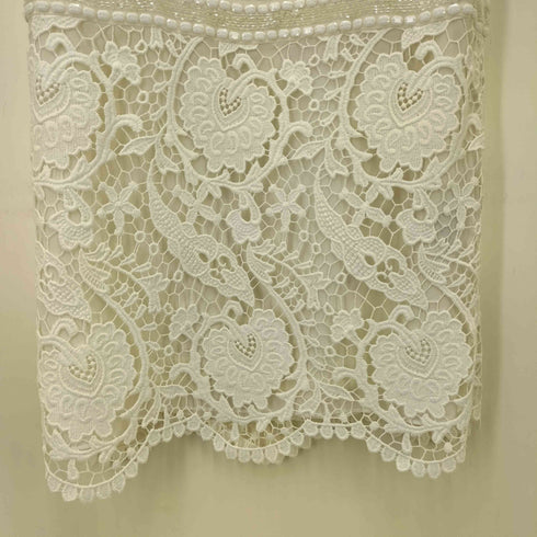 アドーア ADORE 切替 ビーズ デザイン S/S レース ワンピース レディース 36