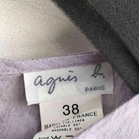 アニエスベー agnes b. 90-00s フランス製 リネン ノースリーブ 膝丈ワンピース レディース FR:38