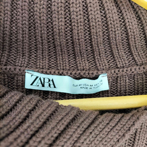 ザラ ZARA リブニット クロップドセーター レディース import:M
