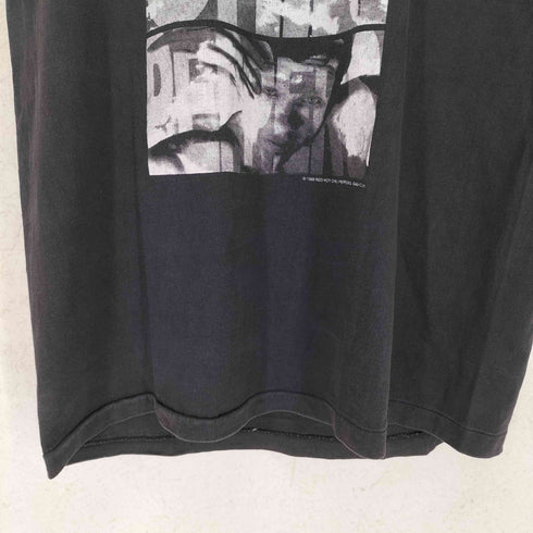 1999 袖裾シングル 両面プリントクルーネックTシャツ メンズ