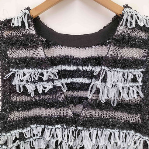 ファーストハンド Firsthand 25SS 異素材ボーダーフリンジニットベスト レディース FREE