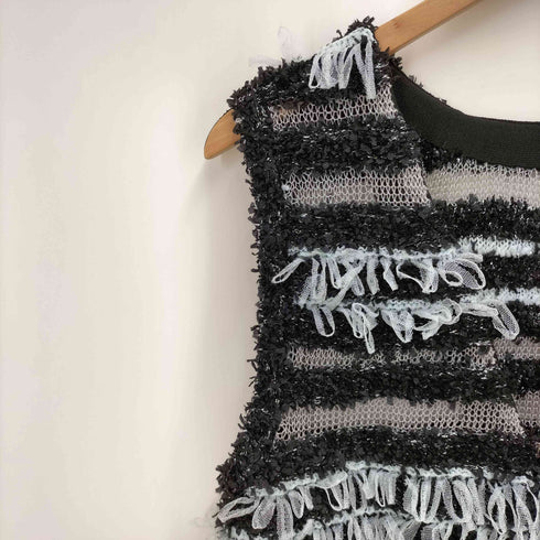 ファーストハンド Firsthand 25SS 異素材ボーダーフリンジニットベスト レディース FREE