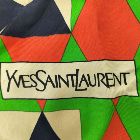 イヴサンローラン Yves Saint Laurent ダイヤ柄シルクスカーフ レディース