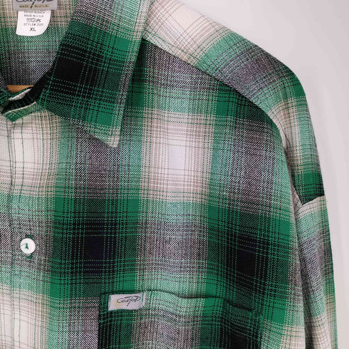 キャルトップ CALTOP USA製 L/S SHIRT オンブレチェック シャツ メンズ import:XL