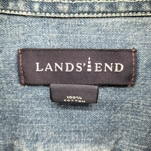 ランズエンド LANDS END 00s デニムワークシャツ メンズ L