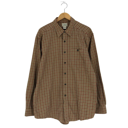 エルエルビーン L.L.Bean ブロックチェック ポケット コットン レギュラーカラー シャツ メンズ import:L