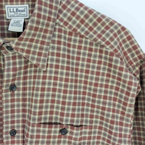 エルエルビーン L.L.Bean ブロックチェック ポケット コットン レギュラーカラー シャツ メンズ import:L