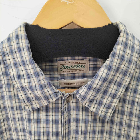 セントジョンズベイ STJOHNS BAY 90S S/S シアサッカーチェックシャツ メンズ JPN:L