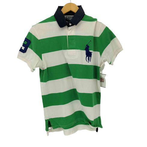 ポロバイラルフローレン Polo by RALPH LAUREN ビックポニー ボーダー 鹿の子ポロシャツ メンズ import:S
