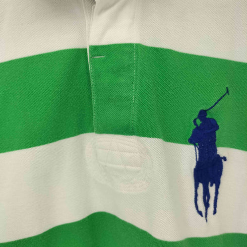 ポロバイラルフローレン Polo by RALPH LAUREN ビックポニー ボーダー 鹿の子ポロシャツ メンズ import:S