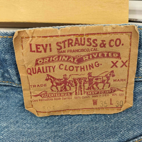 リーバイス Levis 80S 546刻印 10%縮絨 501 ハチマル ボタンフライデニム メンズ W35/L30
