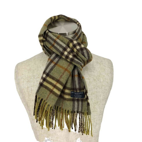 バーバリーロンドン BURBERRY LONDON 英国製 CASHMERE カシミヤ100% チェックストール レディース