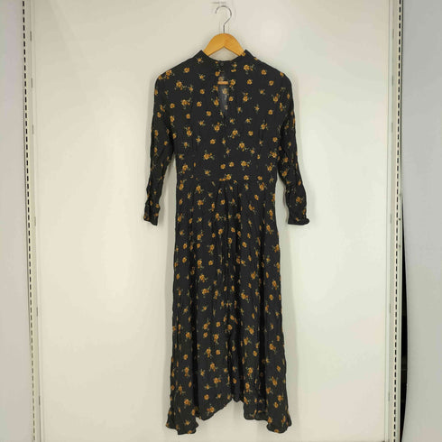 ザラ ZARA リネン混 フローラルワンピース レディース import:S