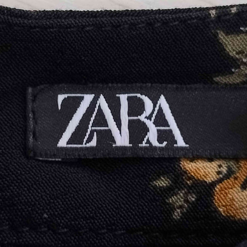 ザラ ZARA リネン混 フローラルワンピース レディース import:S