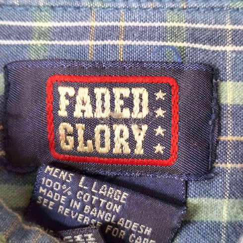 フェイデッドグローリー FADED GLORY チェック レギュラーカラー L/S シャツ メンズ import:L